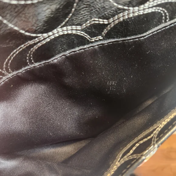 Coach Signature Stitch Large Leather Tote Bag - Picture 8 of 15